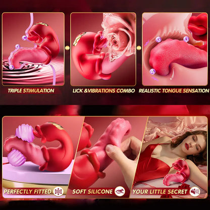 Vibrator for Women 4 in 1 Tongue Thrusting Vibrator